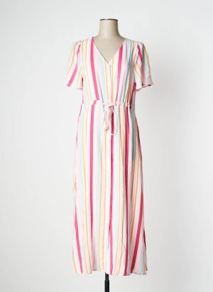 Robe Longue Ichi Rose Manches Courtes